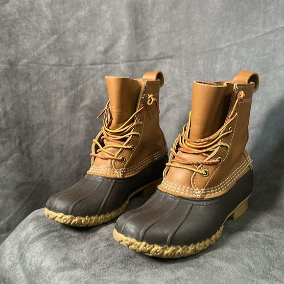 L.L. Bean Bean Boots Leather/Rubber Duck Boot Waterproof Core Size 7 BM Preppy - Picture 4 of 10